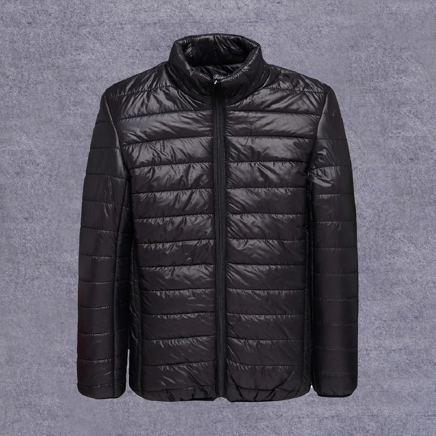 BIFUTON Winter Jackets for Men Lightweight Puffer Jacket Zip Up Quilted Jackets Stand Up Collar Solid Down Coat Jacket Tops