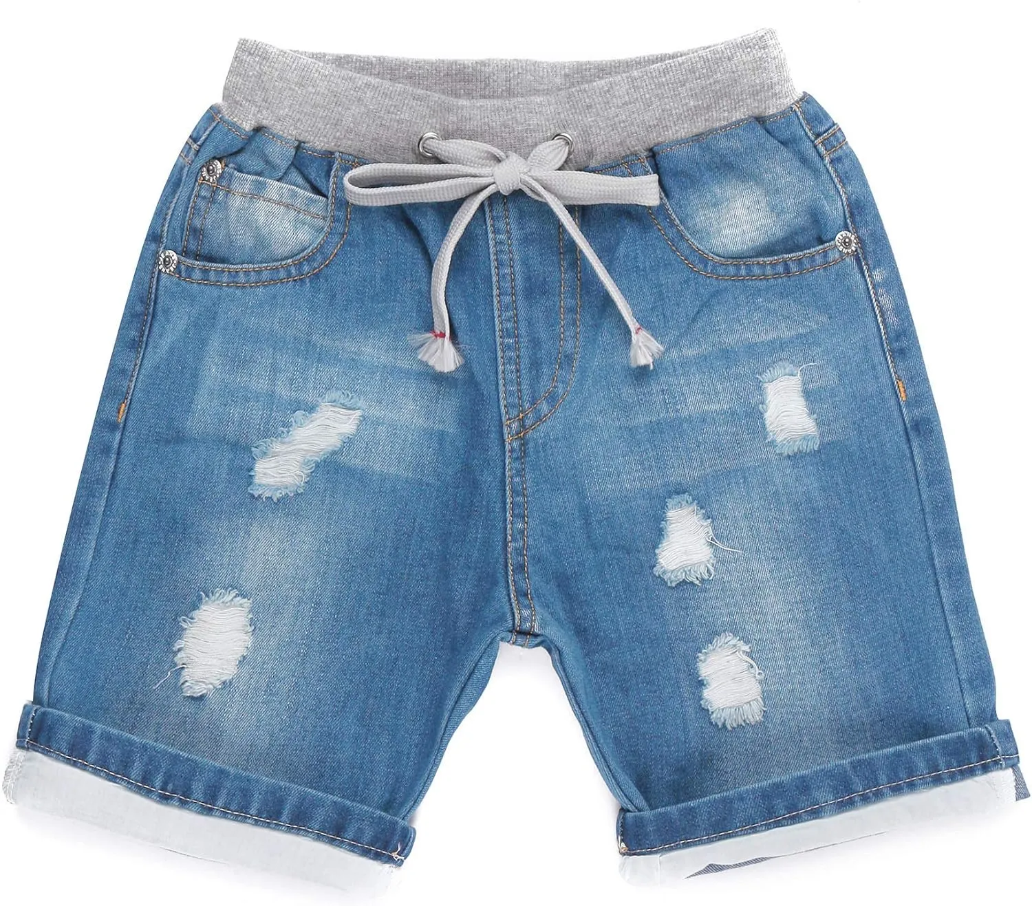 Boys Blue Ripped Denim Shorts 2T-8