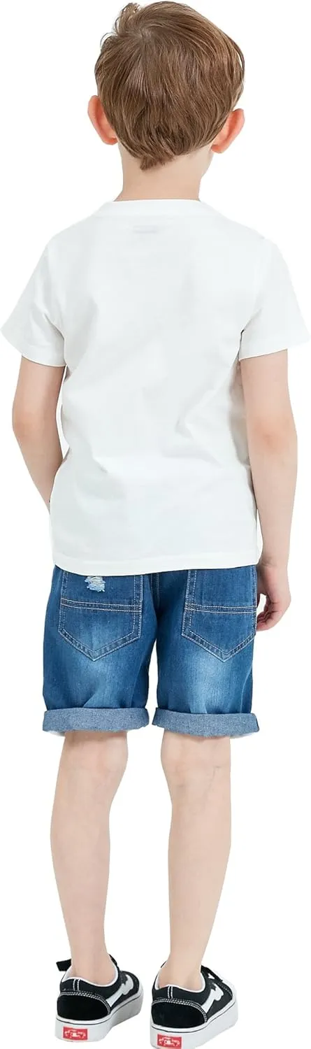 Boys Blue Ripped Denim Shorts 2T-8