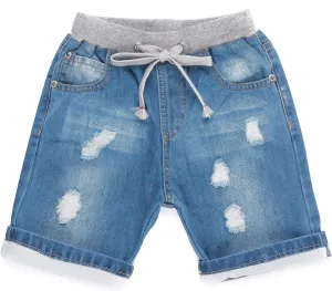 Boys Blue Ripped Denim Shorts 2T-8