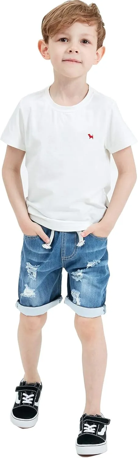 Boys Blue Ripped Denim Shorts 2T-8