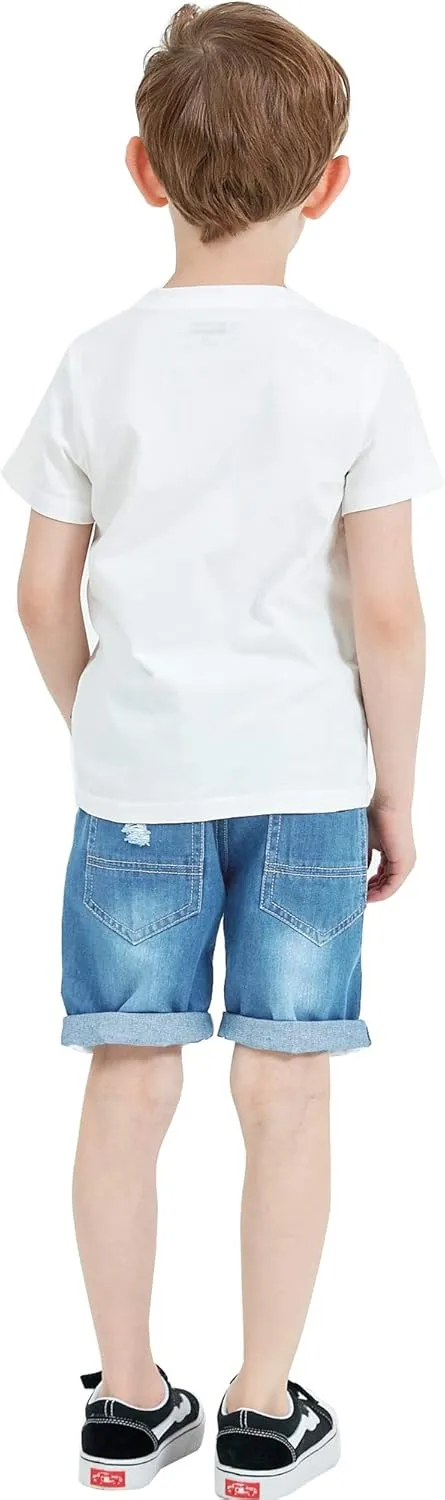 Boys Blue Ripped Denim Shorts 2T-8