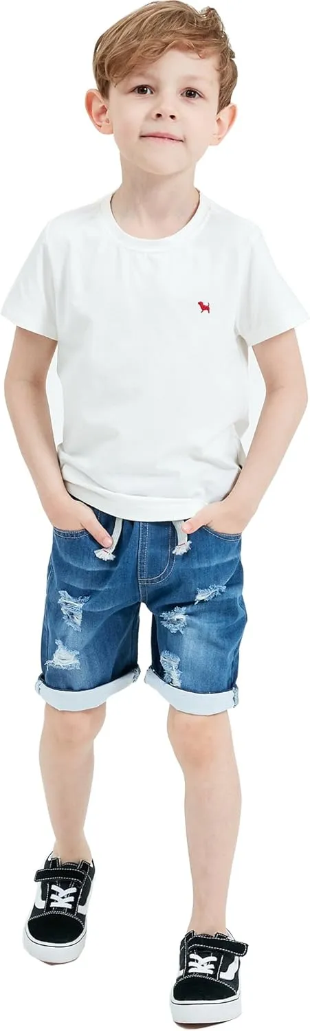 Boys Blue Ripped Denim Shorts 2T-8
