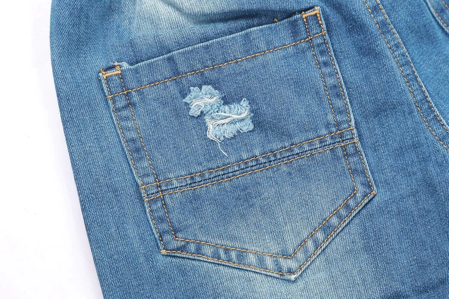 Boys Blue Ripped Denim Shorts 2T-8