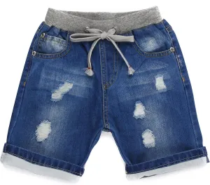 Boys Blue Ripped Denim Shorts 2T-8