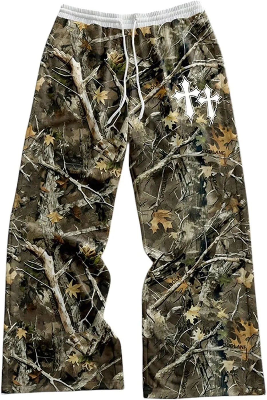 Camo Pants Women Graphic Baggy Sweatpants Camo Print Straight Wide Leg Joggers Street Wear Drawstring Sweat Pant