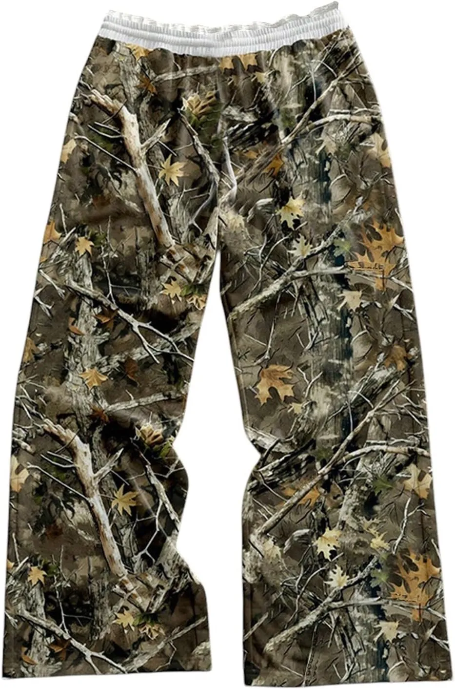 Camo Pants Women Graphic Baggy Sweatpants Camo Print Straight Wide Leg Joggers Street Wear Drawstring Sweat Pant