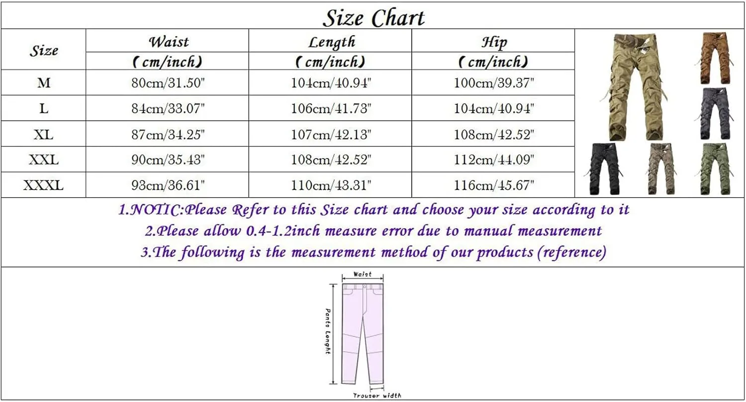 Cargo Leg Trousers Workout Jogger Pants with Pockets Sweatpants for Men Mens Zip Joggers Pants Casual Mens Fashion Cargo Pants Casual Cotton Tapered Stretch Twill Drawstring ZXUS0215-SALE1665