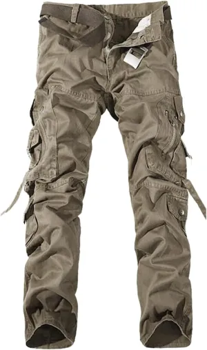 Cargo Leg Trousers Workout Jogger Pants with Pockets Sweatpants for Men Mens Zip Joggers Pants Casual Mens Fashion Cargo Pants Casual Cotton Tapered Stretch Twill Drawstring ZXUS0215-SALE1665