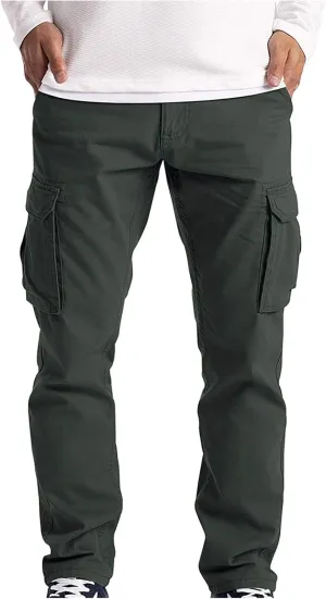 Cargo Pants for Men Big and Tall Cargo Pants Casual Lightweight Work Pants Tactical Wild Army Combat Ripstop Trousers
