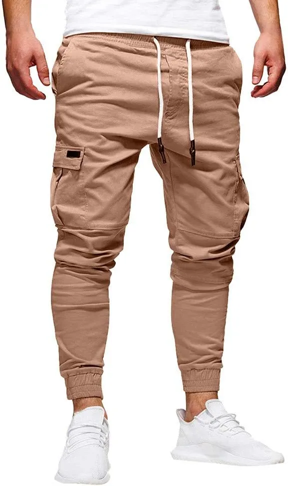 Cargo Pants for Men Big and Tall, Chino Cargo Pants for Men Workout Sweatpants Casual Long Trousers Men's Cargo Pants
