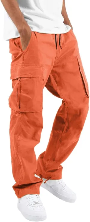 Cargo Pants for Men Big and Tall Chino Cargo Pants for Men Workout Sweatpants Casual Long Trousers Men's Cargo Pants