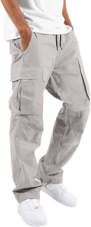 Cargo Pants for Men Big and Tall Chino Cargo Pants for Men Workout Sweatpants Casual Long Trousers Men's Cargo Pants
