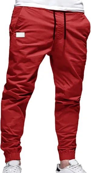 Cargo Pants for Men Relaxed Fit Mens Cargo Pants Men's Drawstring Colorblock Patchwork Cargo Pants Loose Fit Trousers