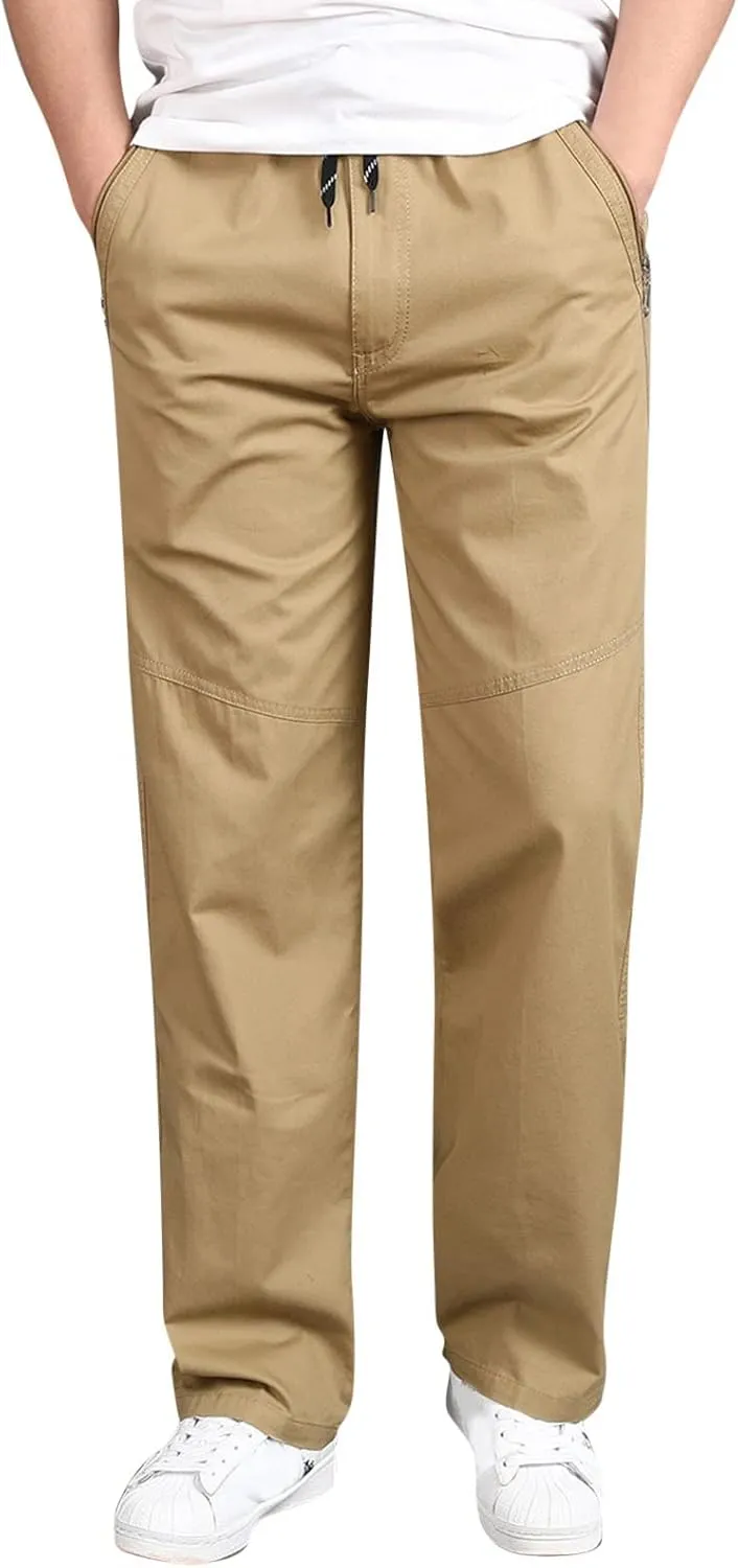 Cargo Pants for Men,Mens Relaxed Fit Cargo Pants Casual Drawstring Outdoor Athletic Jogger Sports Trousers