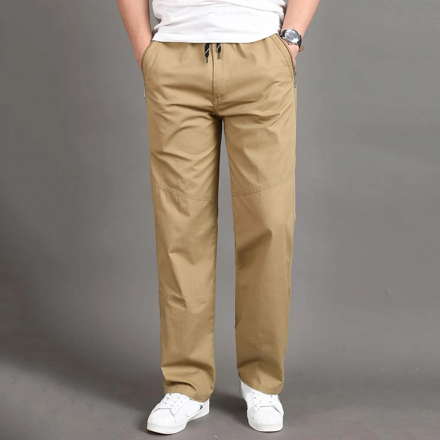 Cargo Pants for Men,Mens Relaxed Fit Cargo Pants Casual Drawstring Outdoor Athletic Jogger Sports Trousers