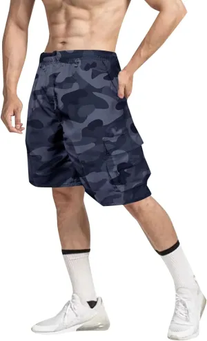 Cargo Shorts for Men Basketball Athletic Shorts Lightweight Outdoor Baggy Fit Shorts Multi Pocket Cargo Pants