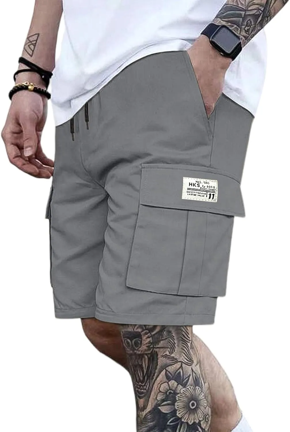 Cargo Shorts for Men Below Knee Lightweight Quick Dry Chino Work Shorts with Multip Pockets Mencomfy Cargo Pants