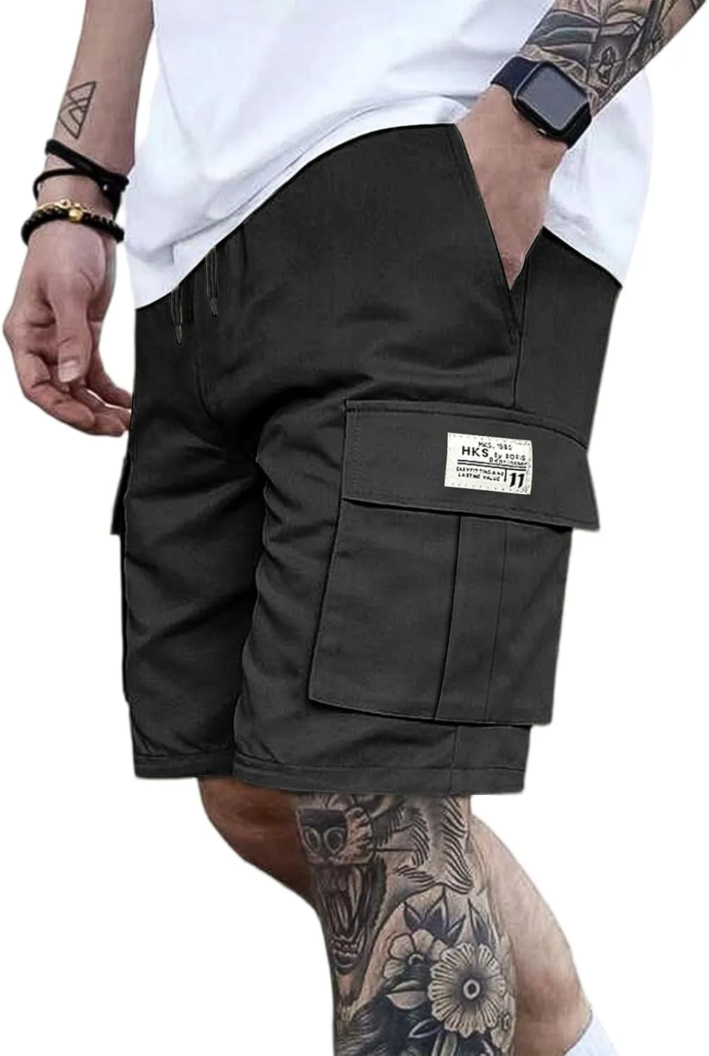 Cargo Shorts for Men Below Knee Lightweight Quick Dry Chino Work Shorts with Multip Pockets Mencomfy Cargo Pants