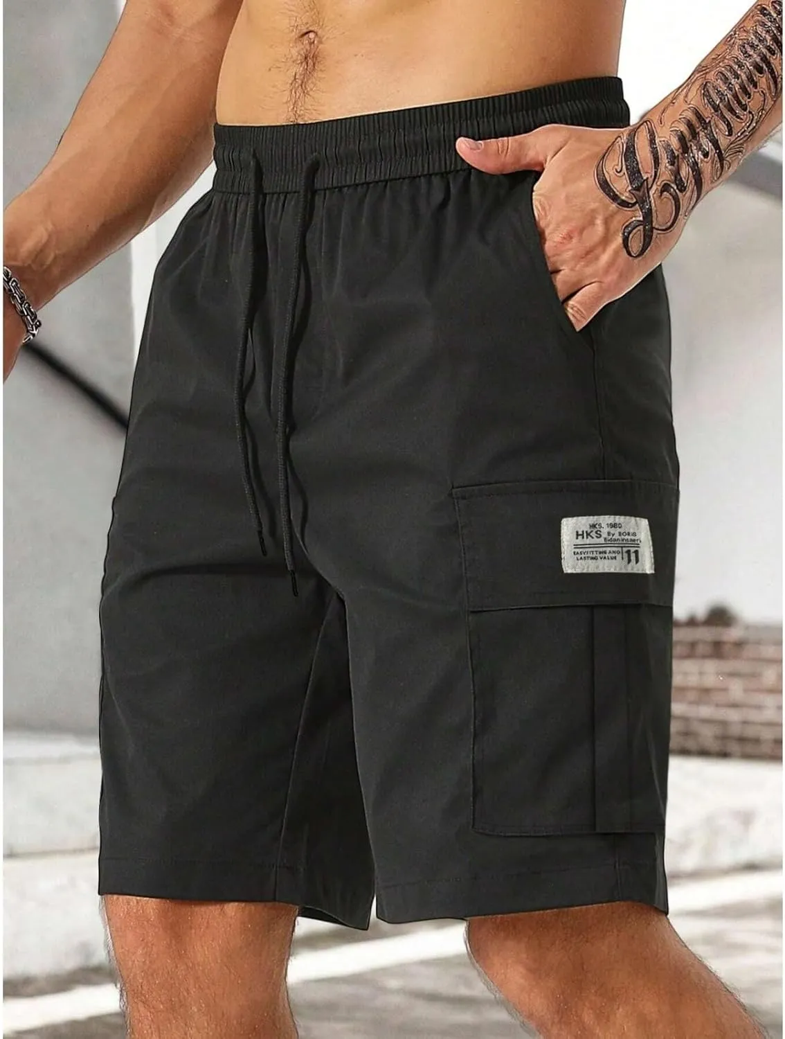 Cargo Shorts for Men Below Knee Lightweight Quick Dry Chino Work Shorts with Multip Pockets Mencomfy Cargo Pants