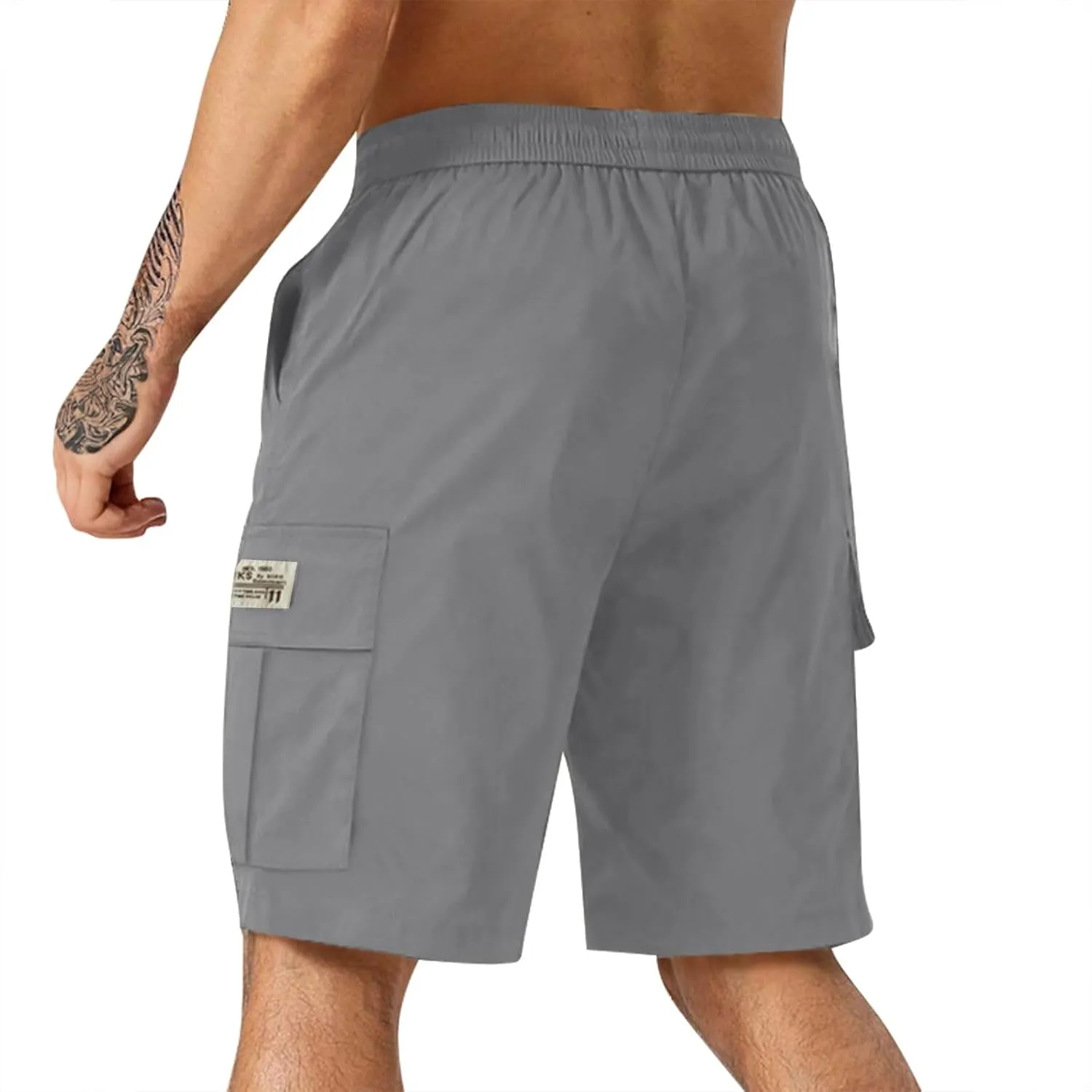 Cargo Shorts for Men Below Knee Lightweight Quick Dry Chino Work Shorts with Multip Pockets Mencomfy Cargo Pants