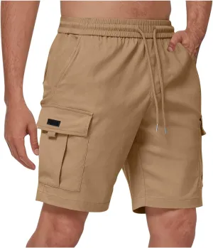 Cargo Shorts for Men Big Tall Elastic Waist Wrangler Long Cargo Shorts Casual Summer Lightweight Gym Work Short Pants