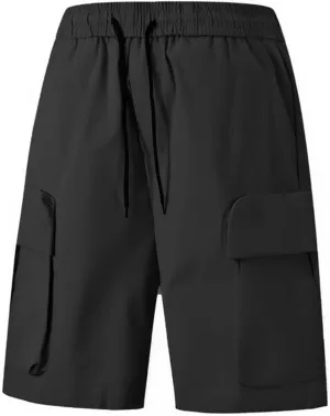 Cargo Shorts for Men Casual Elastic Waist Drawstring Short Pants with Multiple Pockets Plus Size Work Shorts