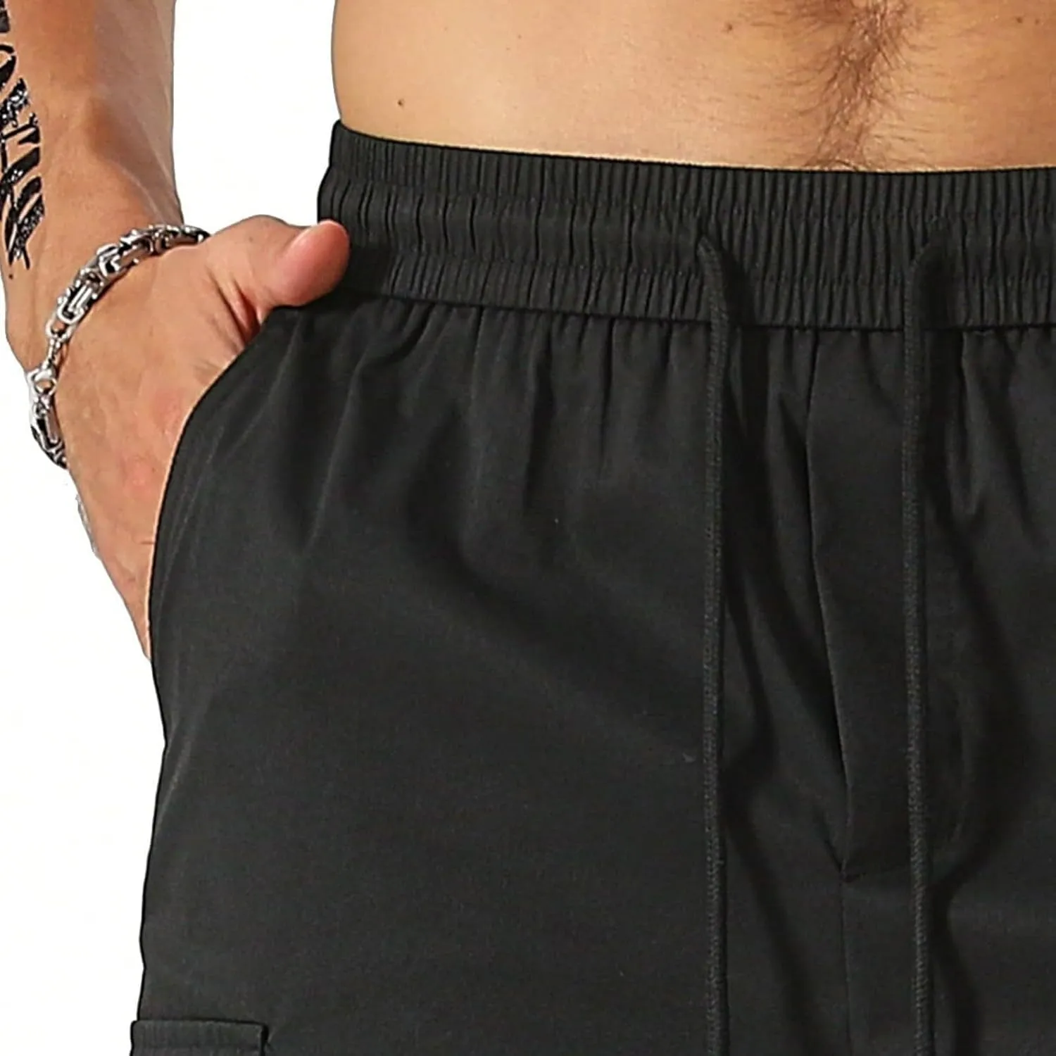 Cargo Shorts for Men Elastic Waist Drawstring Casual Pant 2025 Summer Relaxed Fit Comfy Work Shorts with Multi Pocket