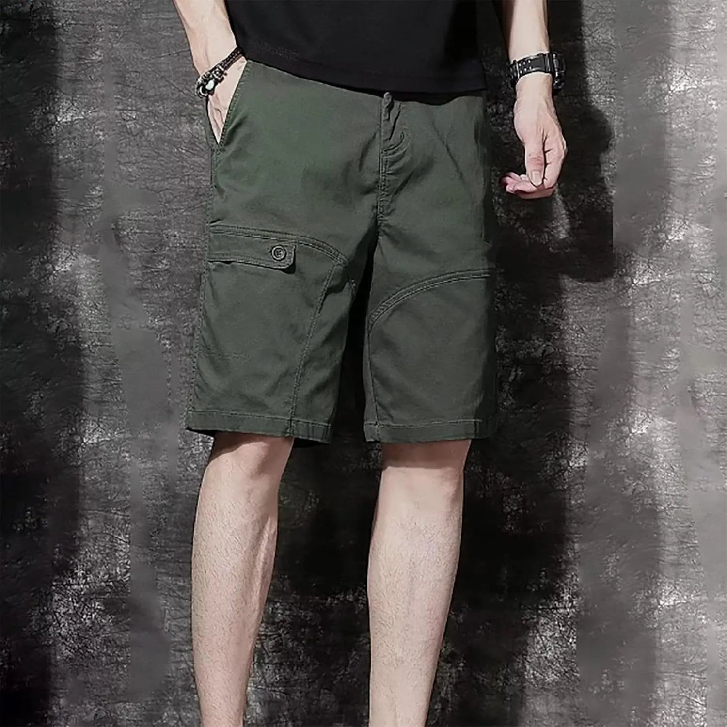 Cargo Shorts for Men Thin Baggy Comfy Retro Functional Sport SweatShorts Trendy Drawstring Summer Shorts with Pockets