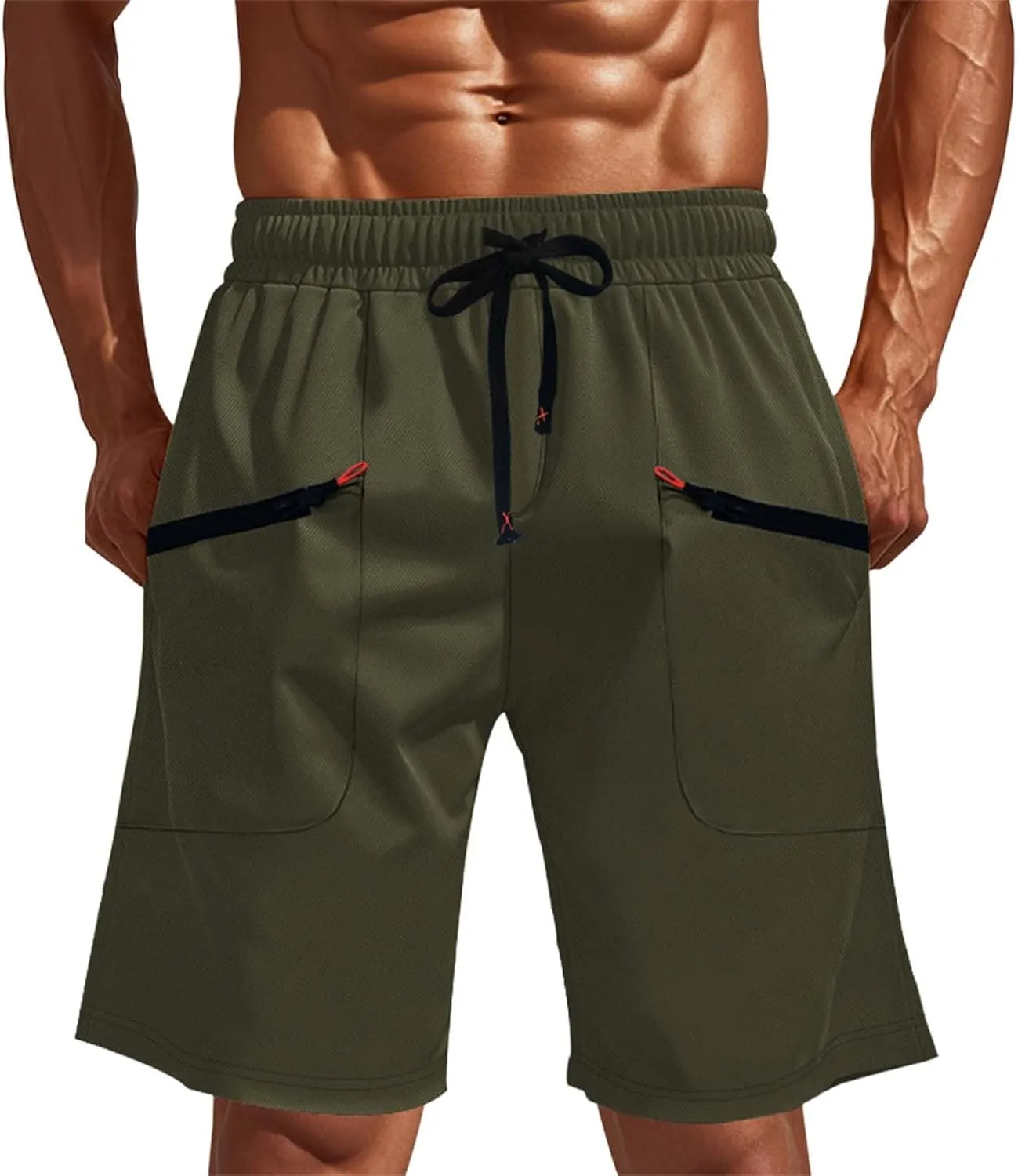 Cargo Shorts for Mens Outdoor Tactiacl Training Loose Fit Comfy Cool Summer Pants Waist Drawstring Shorts with Pocket