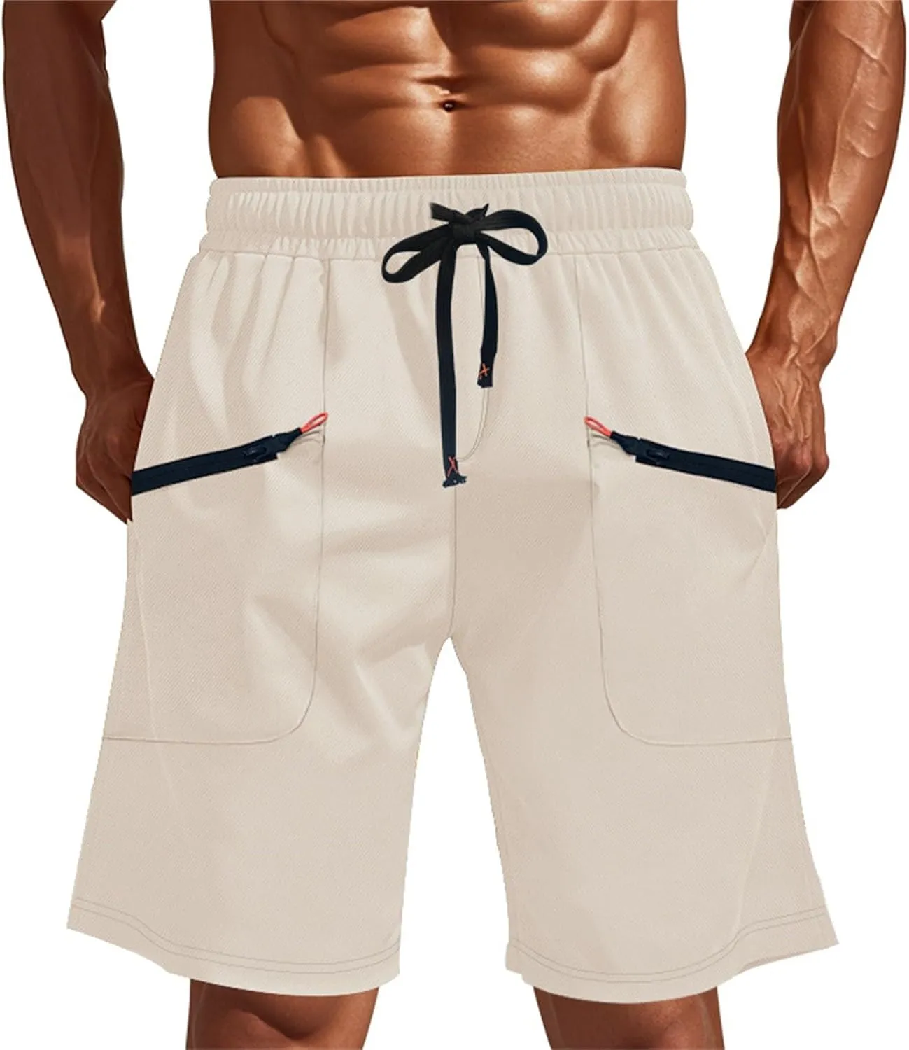 Cargo Shorts for Mens Outdoor Tactiacl Training Loose Fit Comfy Cool Summer Pants Waist Drawstring Shorts with Pocket