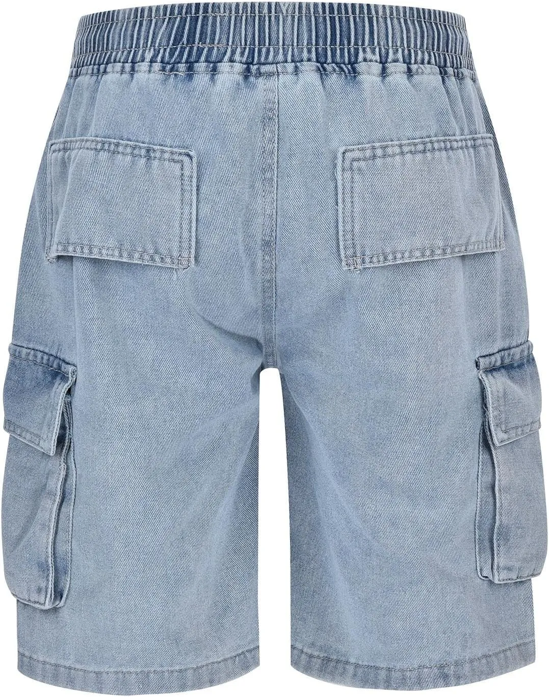 Cargo Shorts for Mens Summer Loose Fit Comfy Cool Thin Outdoor Hiking Jeans Elastic Waist Drawstring Widel Leg Pants