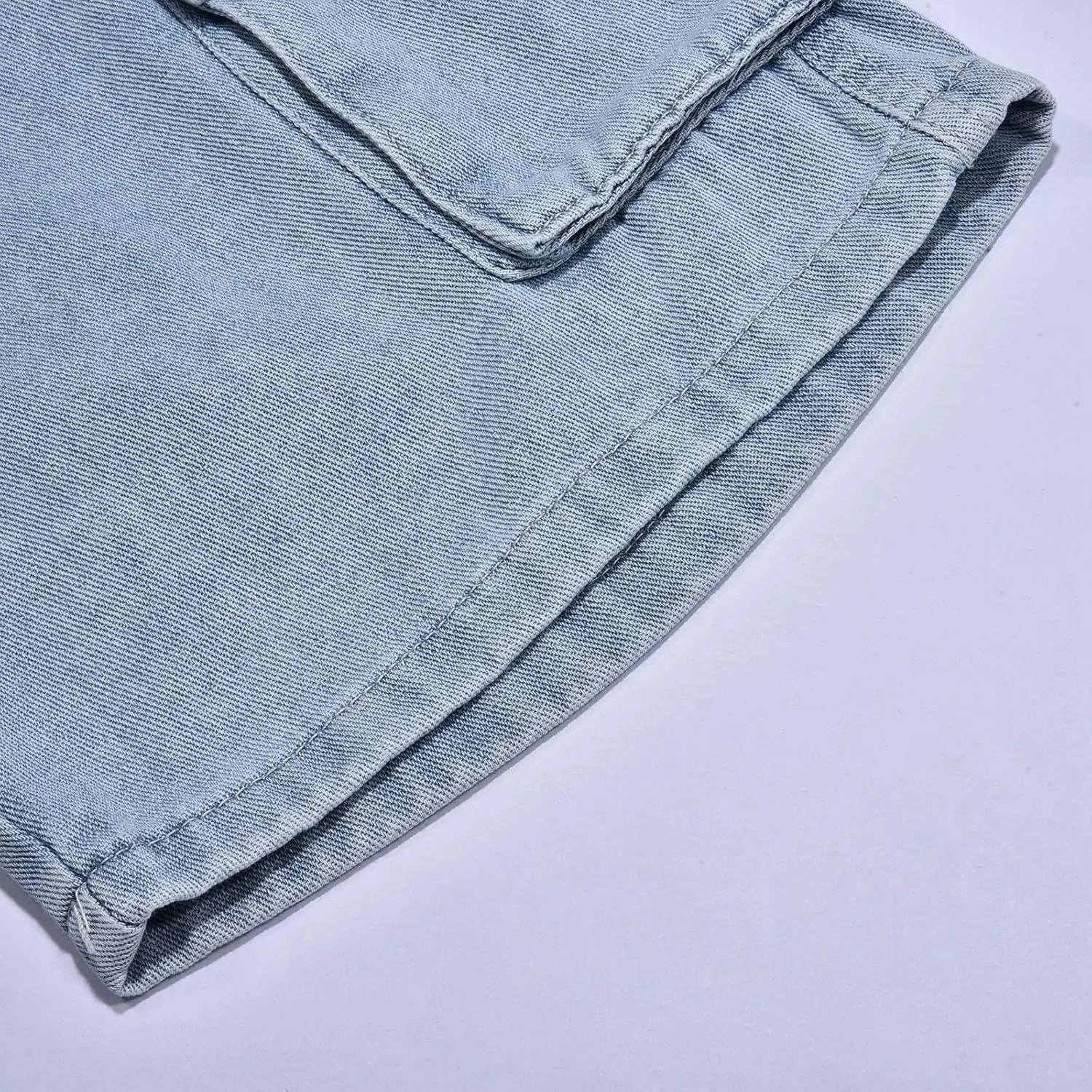 Cargo Shorts for Mens Summer Loose Fit Comfy Cool Thin Outdoor Hiking Jeans Elastic Waist Drawstring Widel Leg Pants