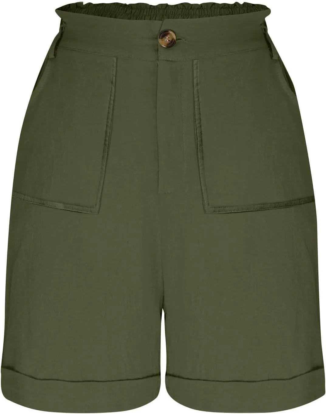 Cargo Shorts for Women 2025 Summer Casual Hiking Shorts with Pockets Elastic Waist Button Chino Short Pants Outfits