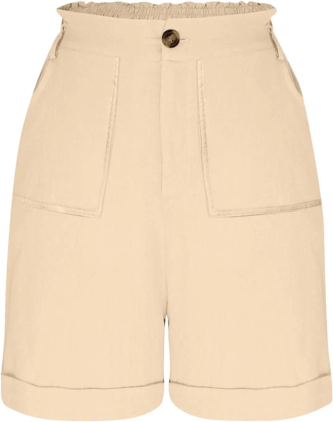 Cargo Shorts for Women 2025 Summer Casual Hiking Shorts with Pockets Elastic Waist Button Chino Short Pants Outfits