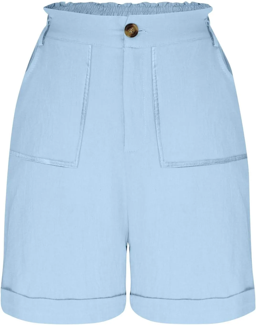 Cargo Shorts for Women 2025 Summer Casual Hiking Shorts with Pockets Elastic Waist Button Chino Short Pants Outfits