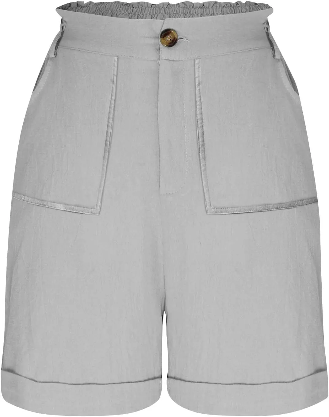 Cargo Shorts for Women 2025 Summer Casual Hiking Shorts with Pockets Elastic Waist Button Chino Short Pants Outfits