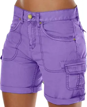 Cargo Shorts Women High Waisted Casual Pull On Hiking Shorts Lightweight Plus Size Summer Loose Fit Short Pants Clothes
