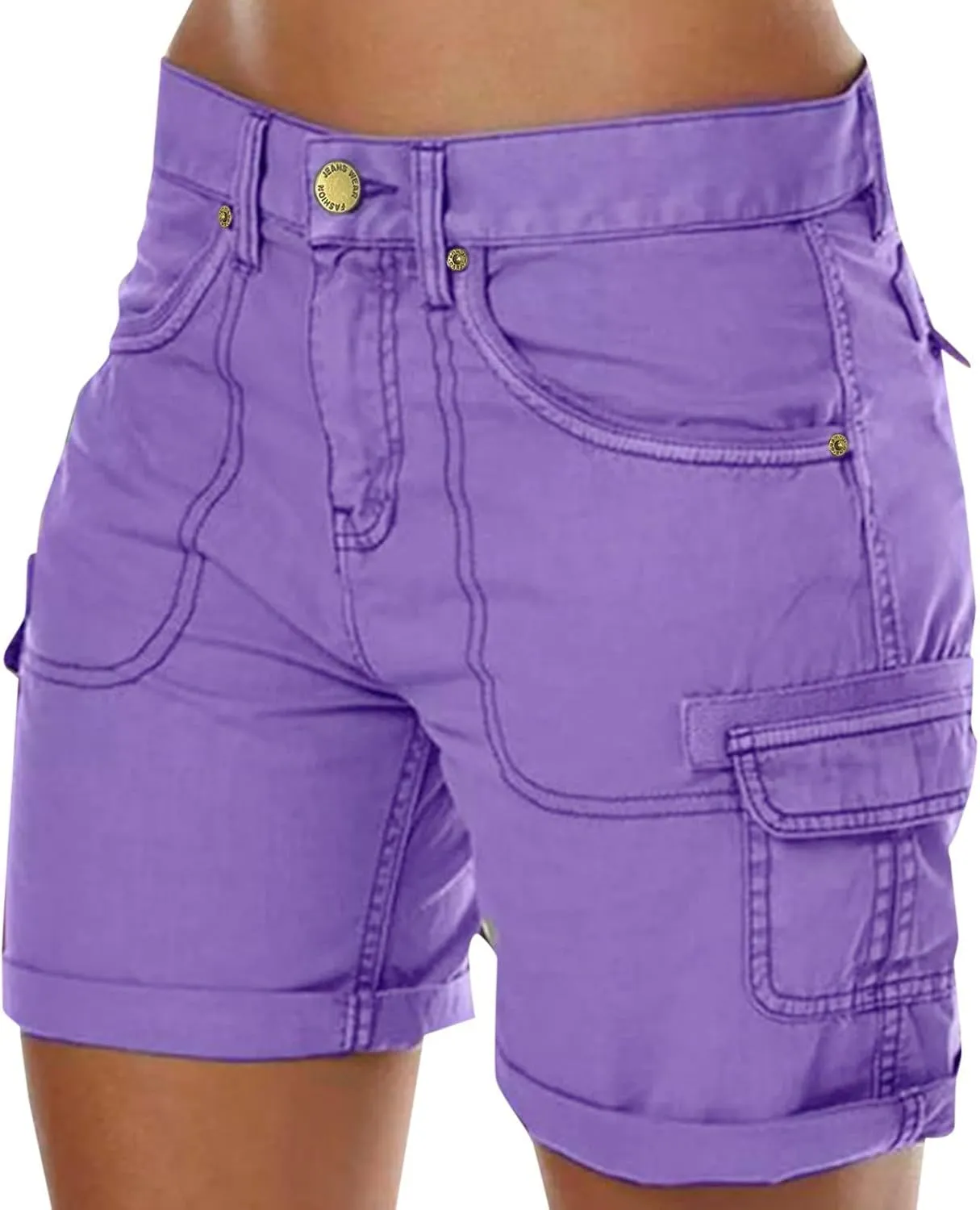 Cargo Shorts Women High Waisted Casual Pull On Hiking Shorts Lightweight Plus Size Summer Loose Fit Short Pants Clothes