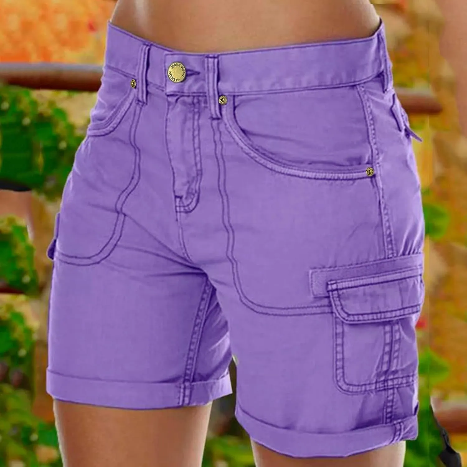Cargo Shorts Women High Waisted Casual Pull On Hiking Shorts Lightweight Plus Size Summer Loose Fit Short Pants Clothes