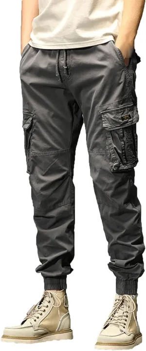 Cargo Sweatpants for Men Athletic Long Pants Fashion Casual Jogger Trouser Drawstring Workout Running Cargo Pants for