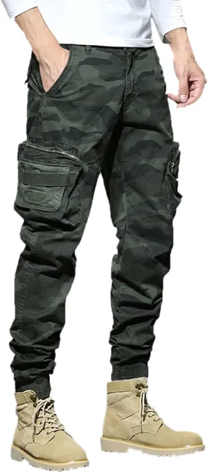 Cargo Sweatpants for Men Big and Tall Pockets Men's Winter Cargo Pants Thick Fleece Joggers Loose Sport Long Trousers