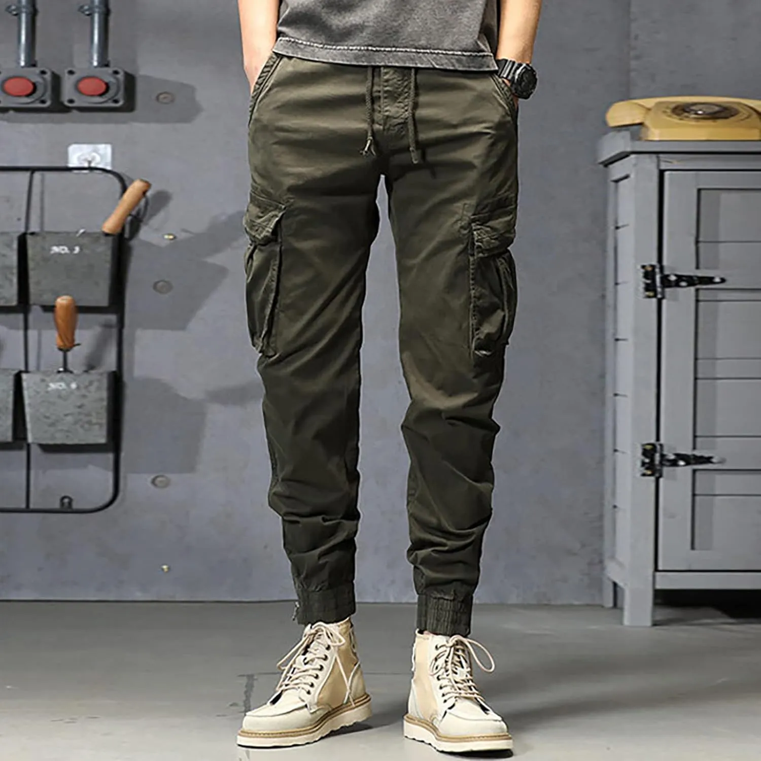 Cargo Sweatpants for Men Jogger Pants Athletic Chino Trousers Sweatpants Track Pants Men Man Casual Cargo Pants Solid