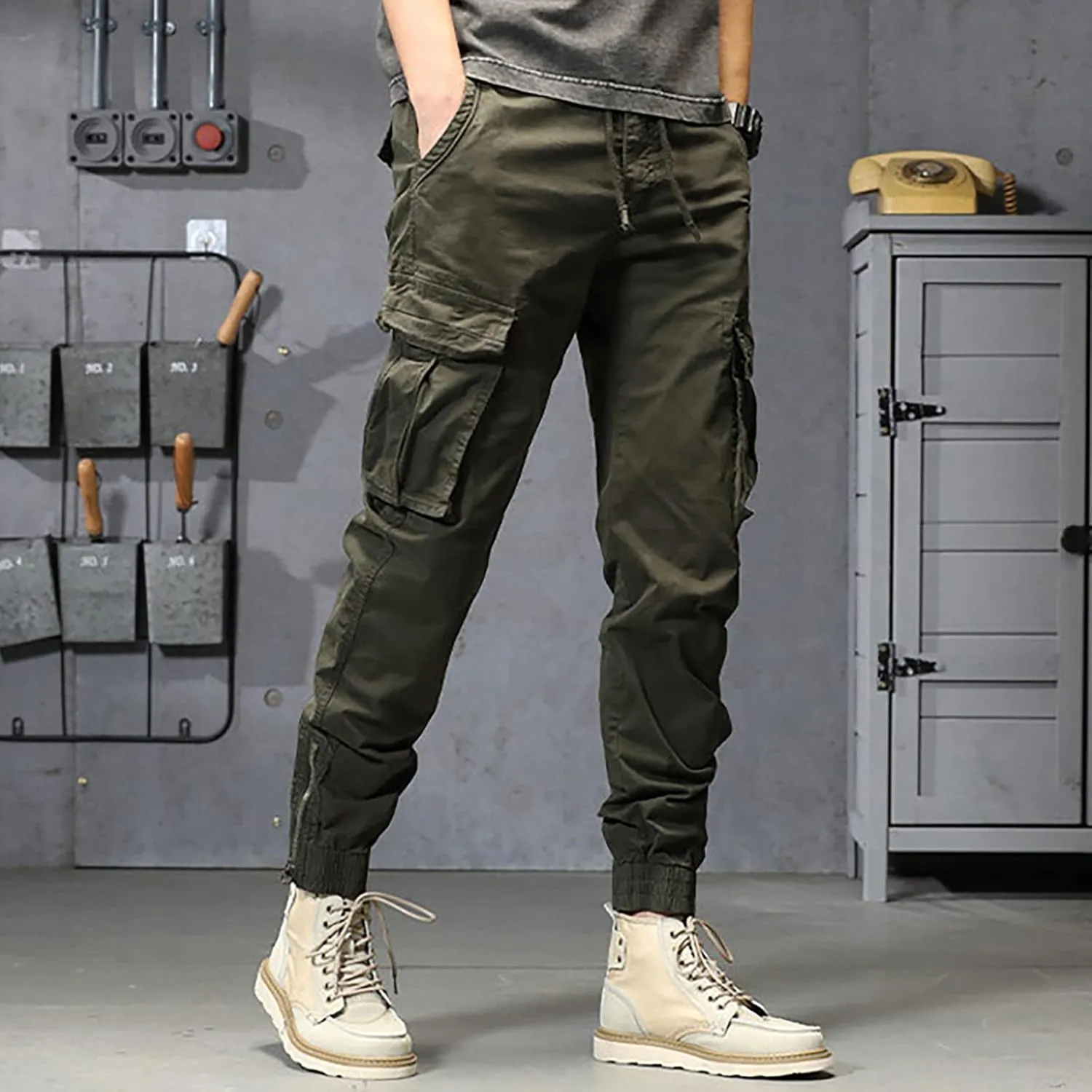 Cargo Sweatpants for Men Jogger Pants Athletic Chino Trousers Sweatpants Track Pants Men Man Casual Cargo Pants Solid