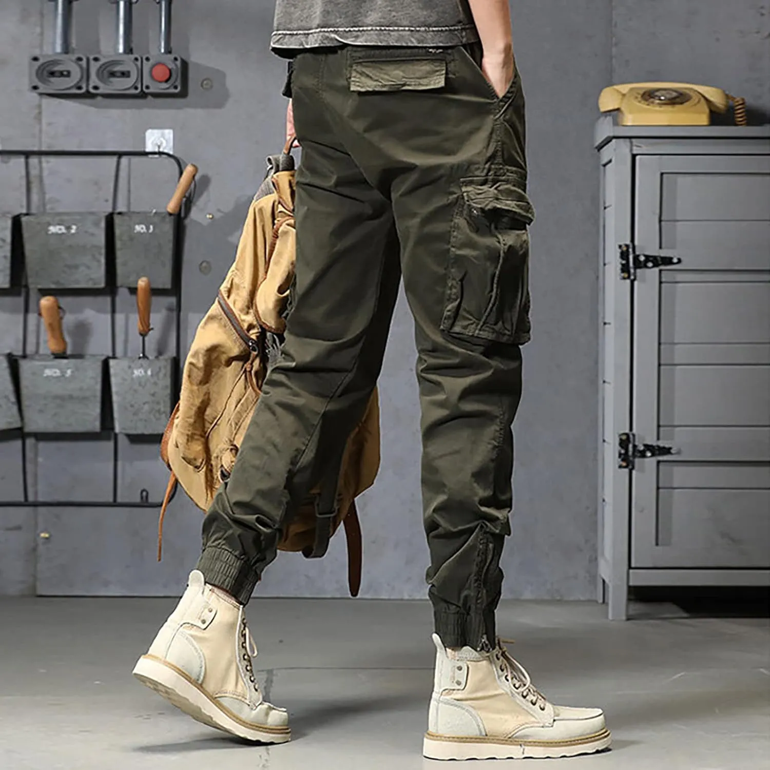 Cargo Sweatpants for Men Jogger Pants Athletic Chino Trousers Sweatpants Track Pants Men Man Casual Cargo Pants Solid