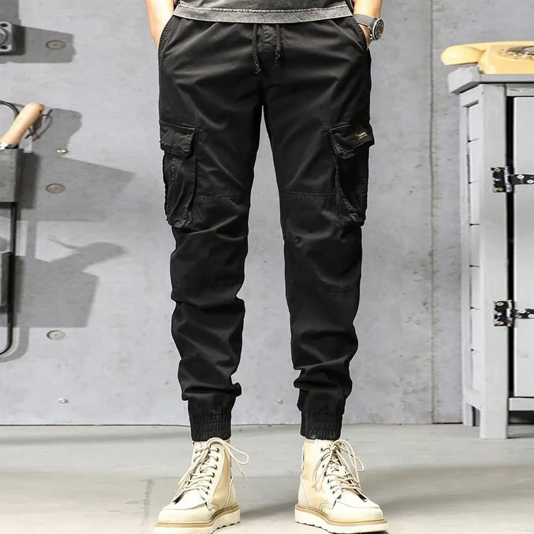 Cargo Trousers for Men Pockets Mens Sweatpants Big and Tall Fleece Lined Cargo Trousers Bottom Casual Baggy Athletic
