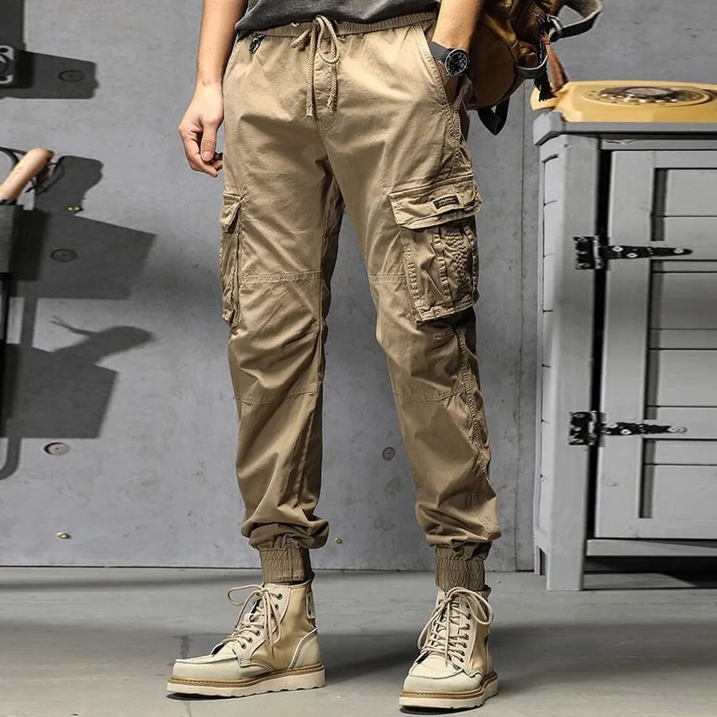 Cargo Trousers for Men Pockets Mens Sweatpants Big and Tall Fleece Lined Cargo Trousers Bottom Casual Baggy Athletic