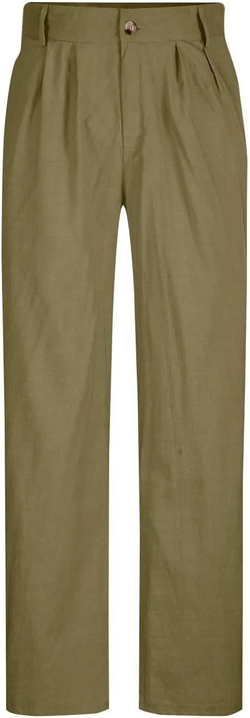 Casual Loose Fit Linen Pants for Men Loose Fit Straight-Legs Yoga Beach Trousers with Pocket Summer Plain Beach Pant