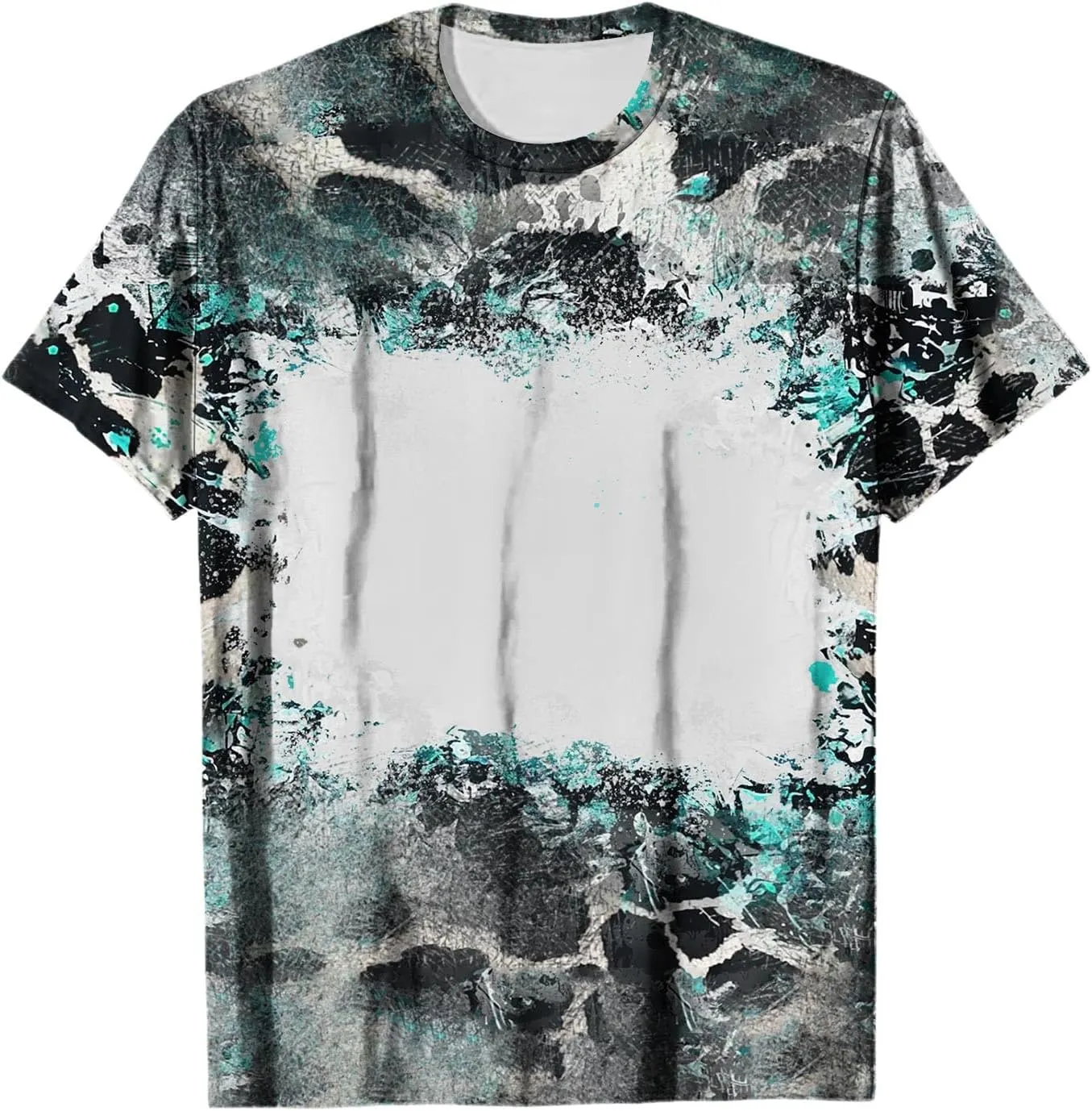 Ceboyel Womens Bleached Sublimation Blanks Shirts Leopard Graphic Tees Tops Short Sleeve Polyester Tshirts Cute Items Clothes