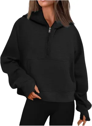 ChicCrate Half Zip Sweatshirt Women Quarter Zip Zip up Hoodie Jackets Winter Clothes Pullover 2025 Cowgirl Shirt